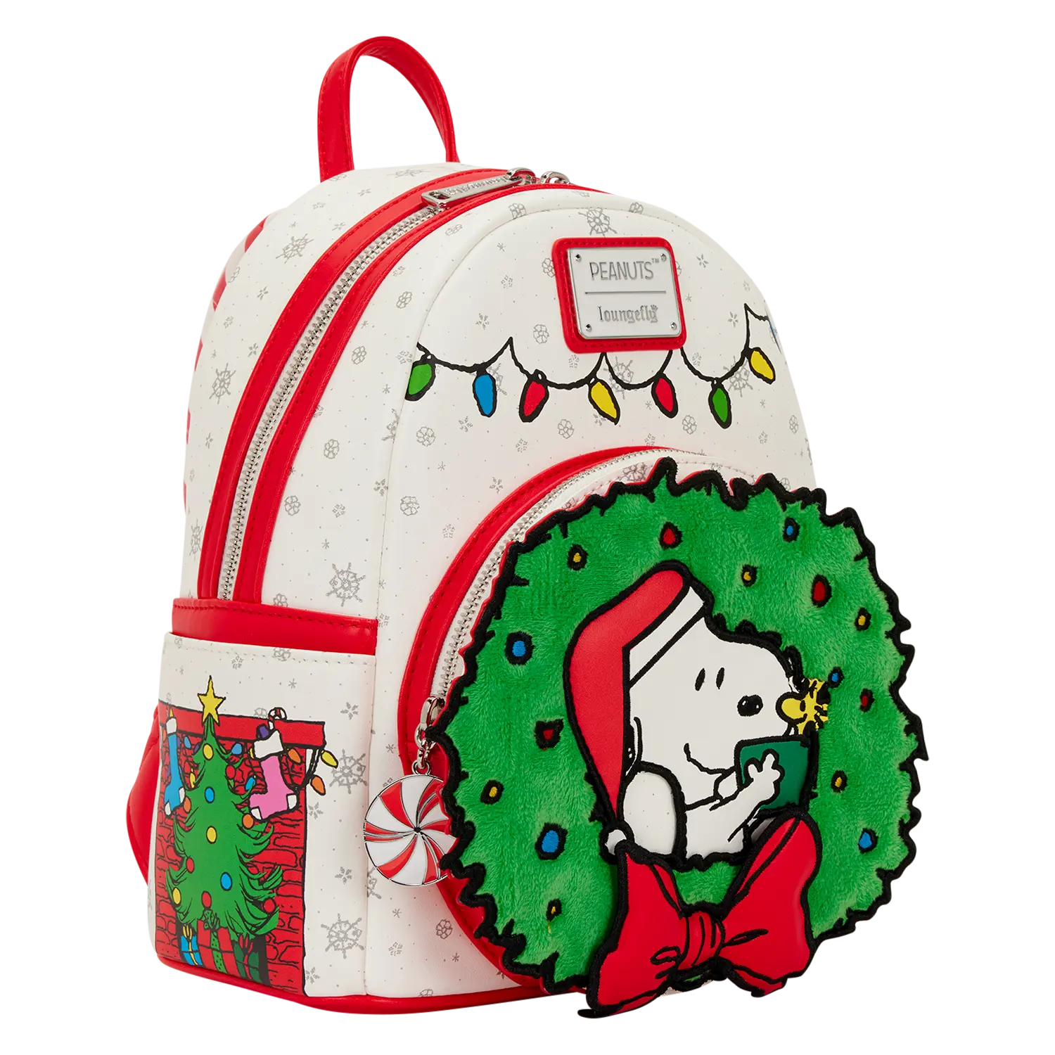 Peanuts Snoopy & Woodstock Holiday Plush Wreath Mini Backpack - Image 5