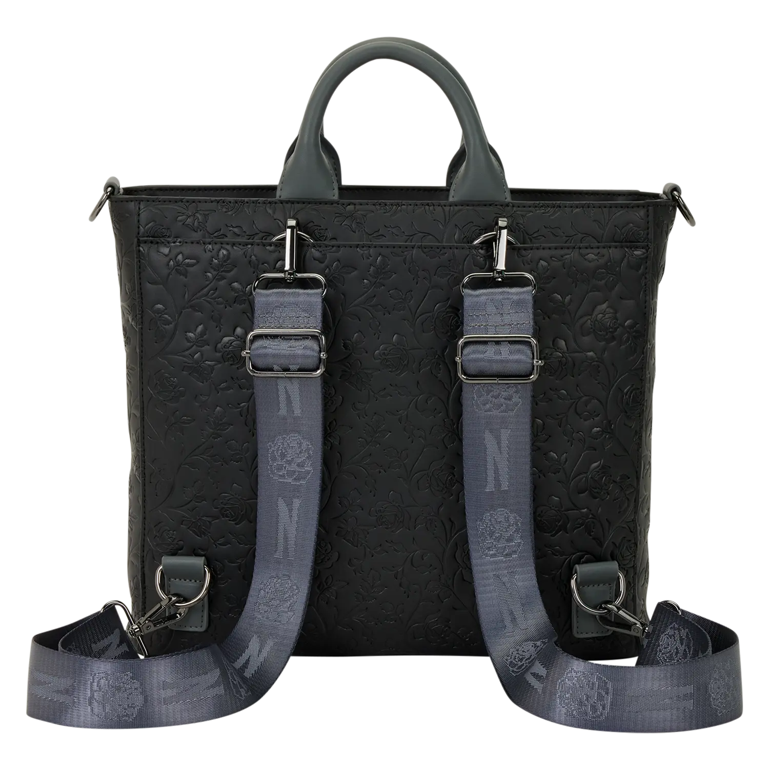 Wednesday Black Roses Convertible Backpack & Tote Crossbody Bag - Image 5