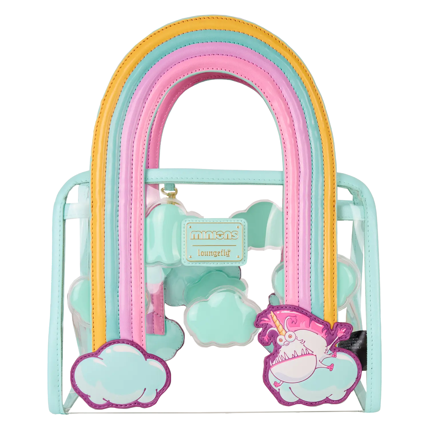 Minions Fluffy Unicorn Rainbow Clear Mini Tote Crossbody Bag - Image 4