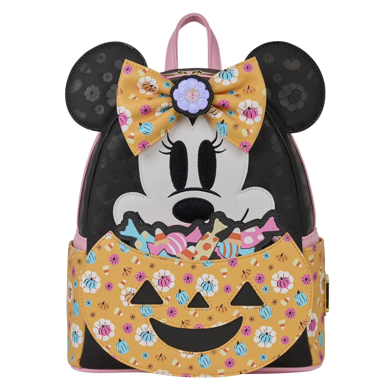 Minnie Mouse Cosplay Floral Pumpkin Glow Mini Backpack - Image 4