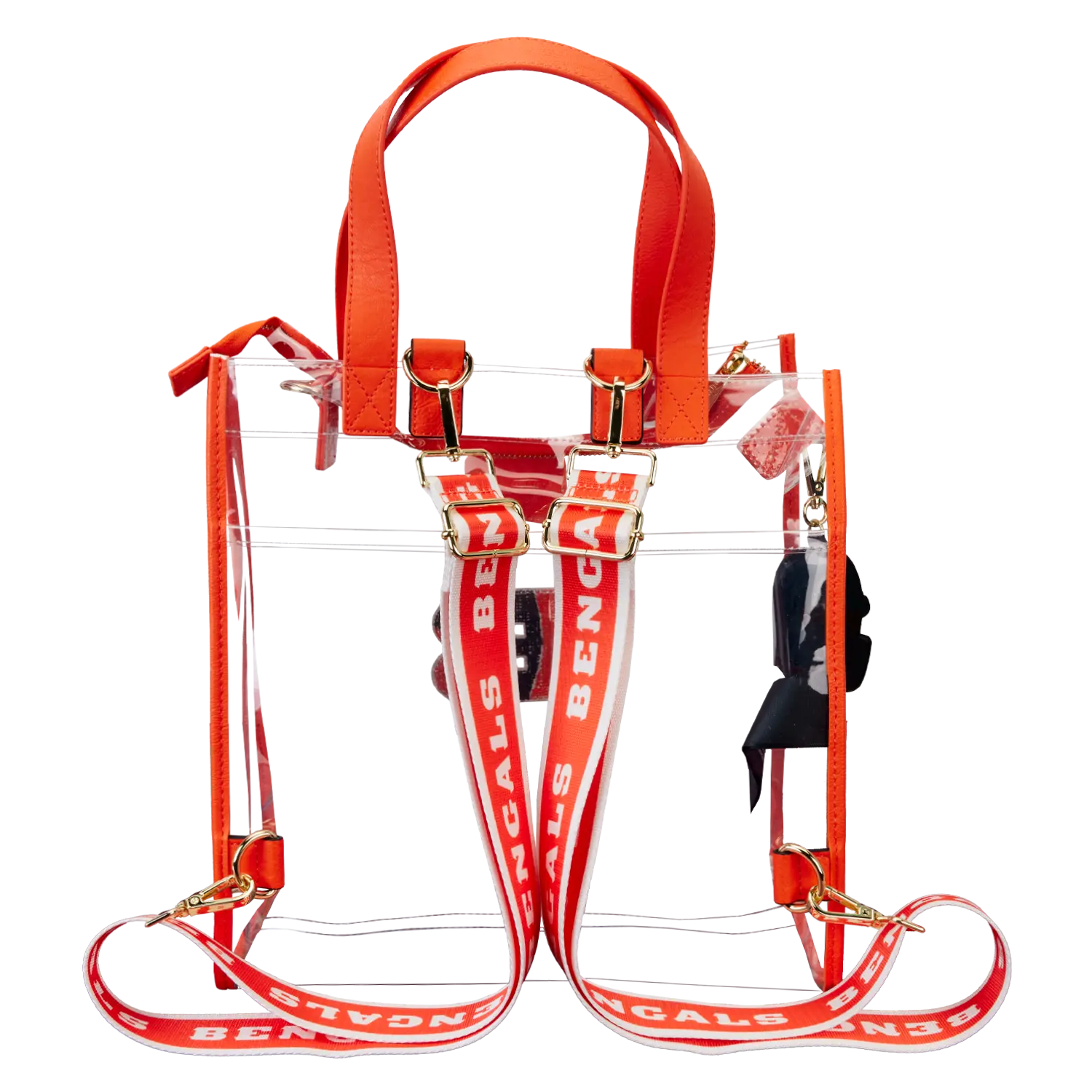 NFL Cincinnati Bengals Clear Convertible Backpack & Tote Crossbody Stadium Bag - Image 5