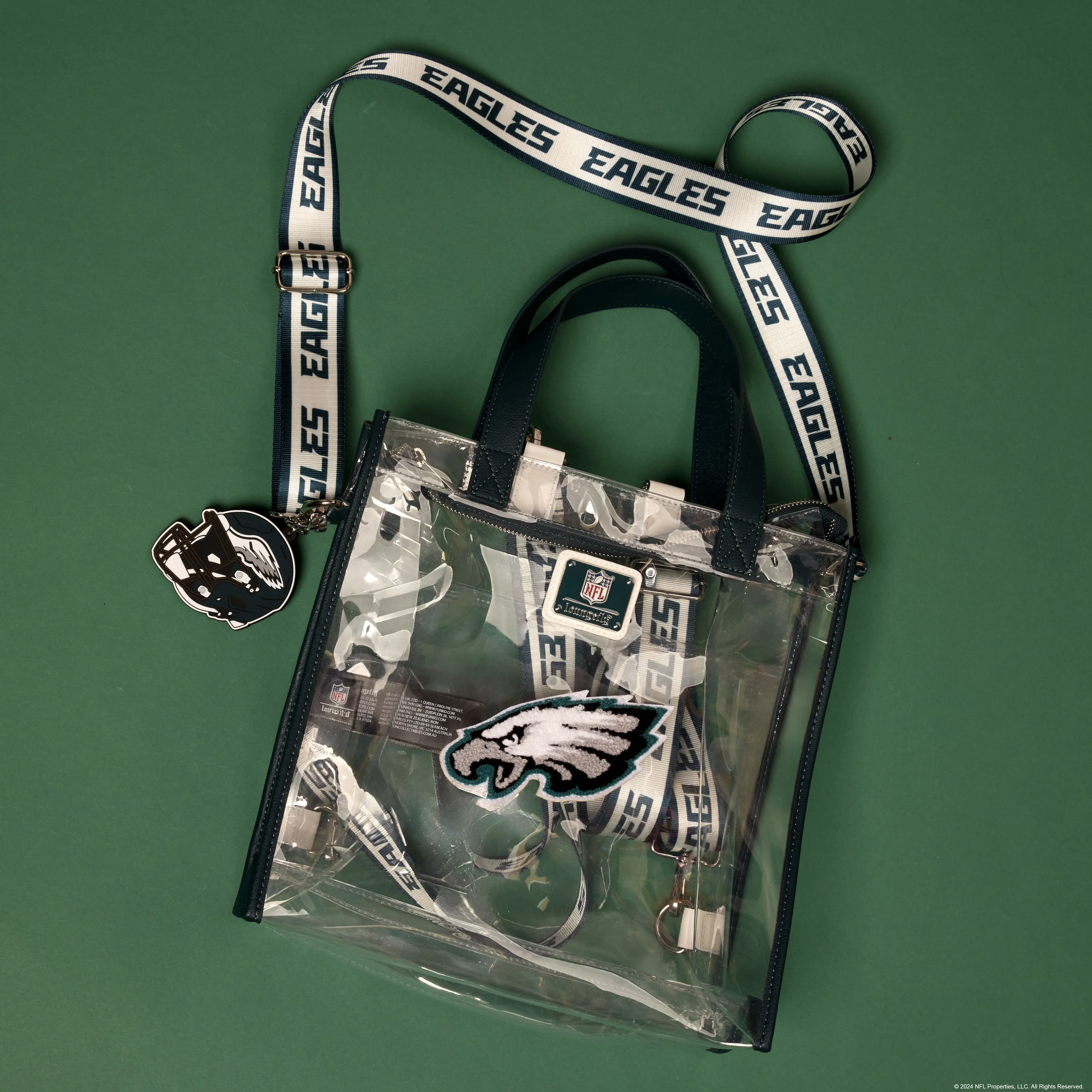 NFL Philadelphia Eagles Clear Convertible Backpack & Tote Crossbody Stadium Bag - Image 2