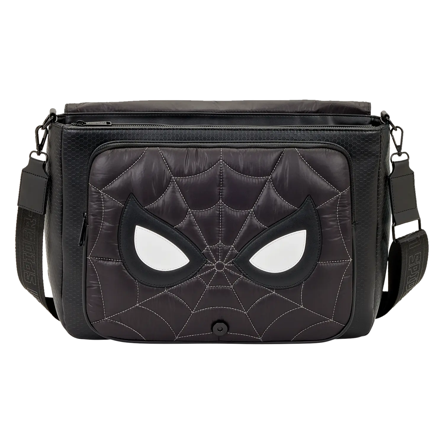 Spider-Man Black & White Suit Quilted Messenger Crossbody Bag - Image 4