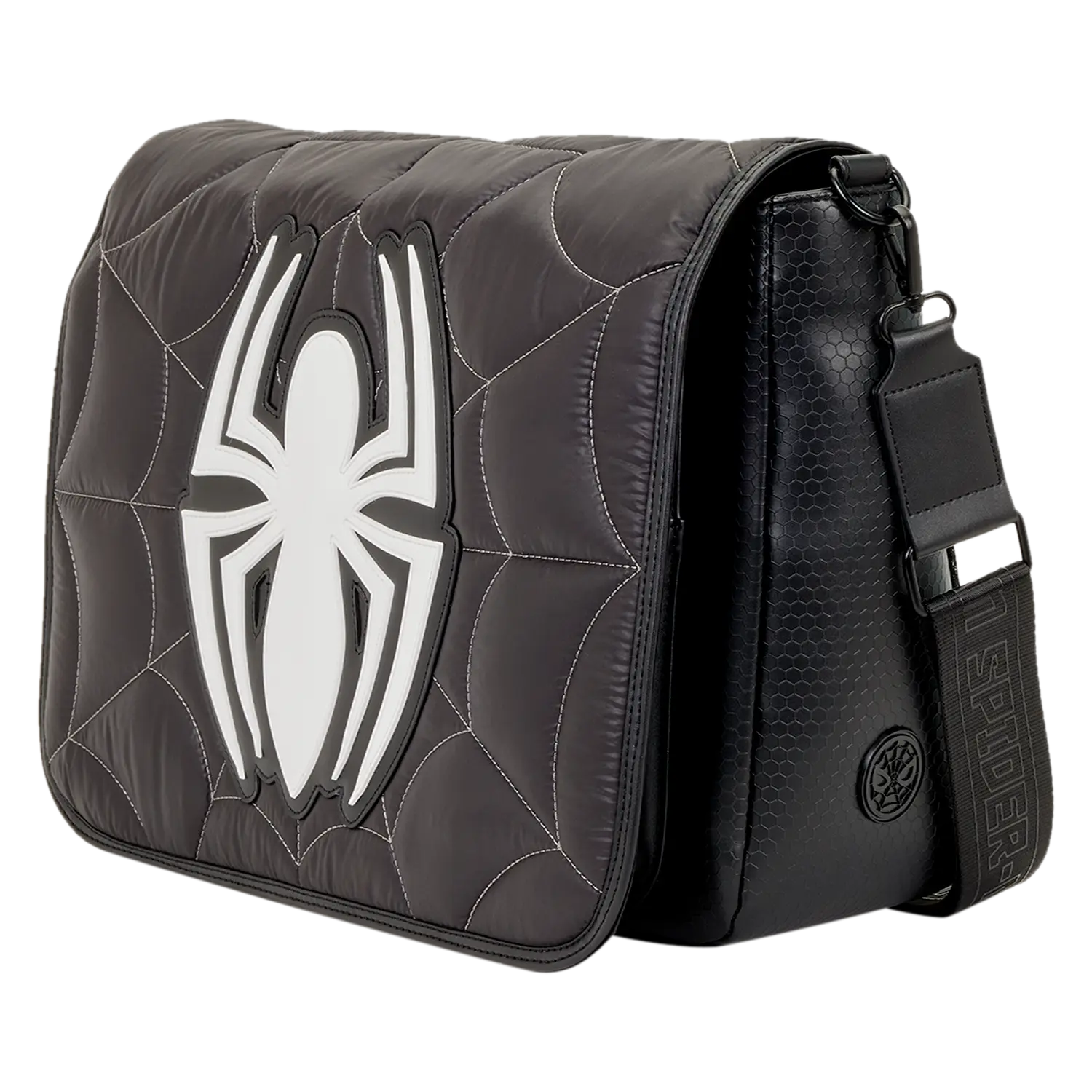 Spider-Man Black & White Suit Quilted Messenger Crossbody Bag - Image 5