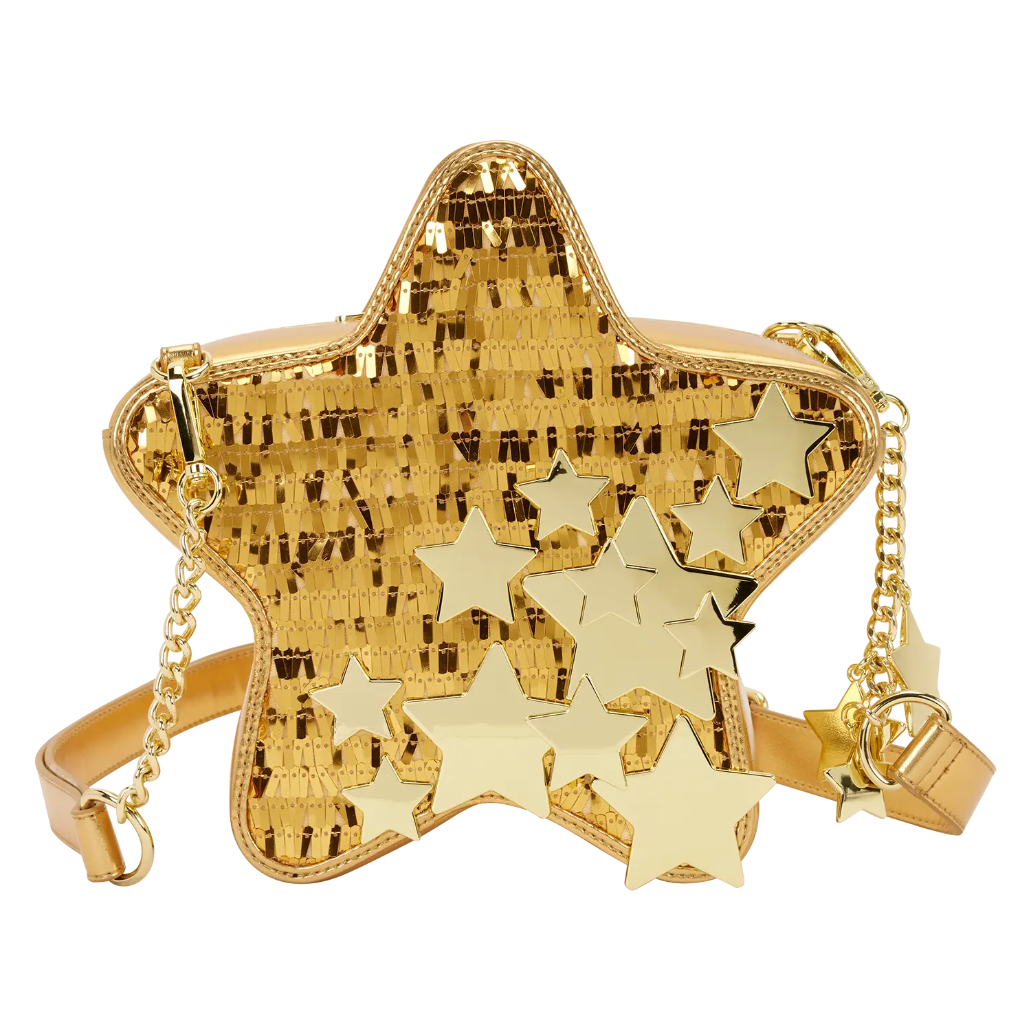Loungefly Gold Star Sequin Figural Crossbody Bag