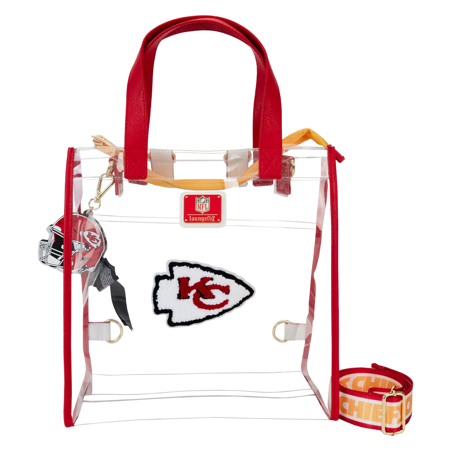 NFL Kansas City Chiefs Clear Convertible Backpack & Tote Crossbody Stadium Bag