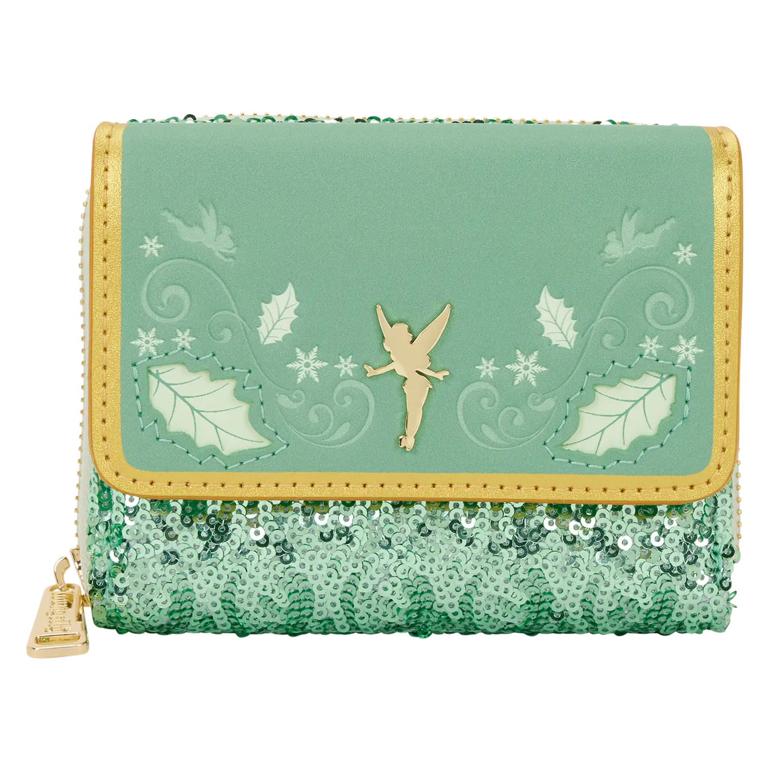 Peter Pan Tinker Bell Holiday Sequin Tri-Fold Wallet