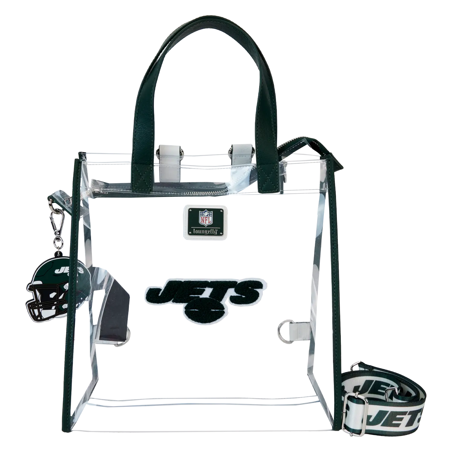 NFL New York Jets Clear Convertible Backpack & Tote Crossbody Stadium Bag