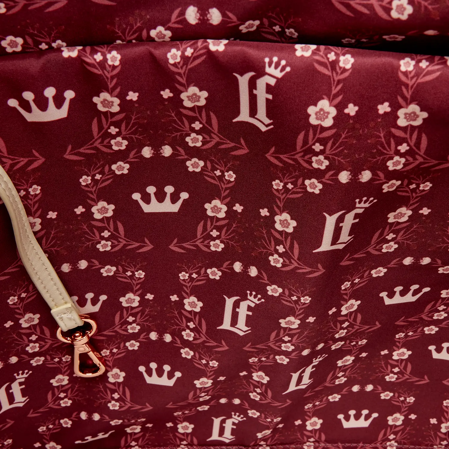 Loungefly Cream & Red Floral Convertible Backpack and Tote Crossbody Bag - Image 6