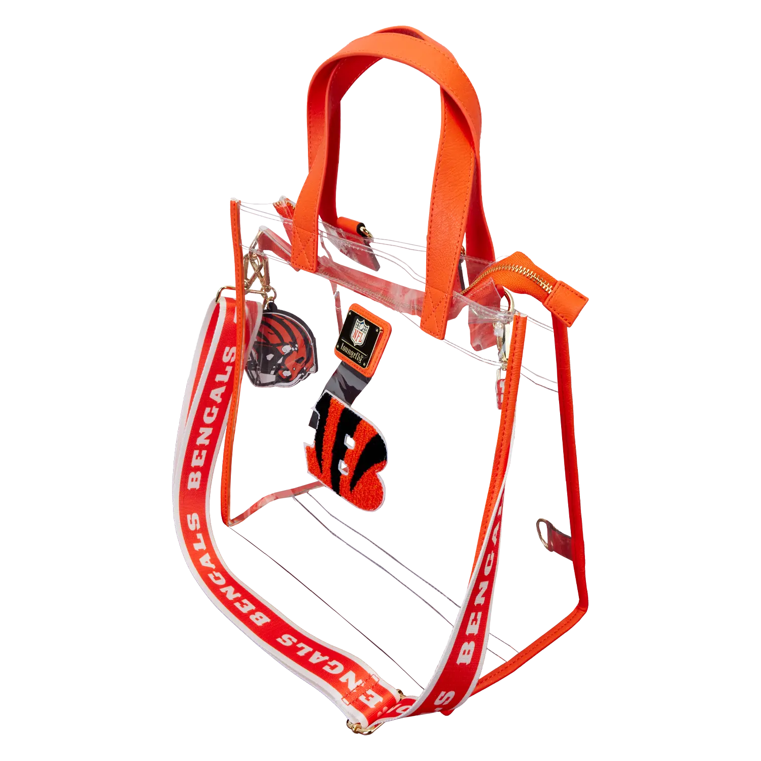 NFL Cincinnati Bengals Clear Convertible Backpack & Tote Crossbody Stadium Bag - Image 4