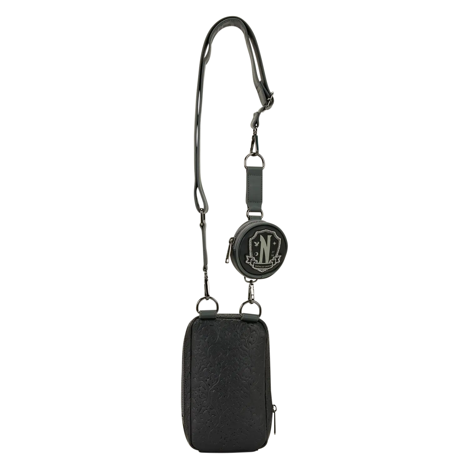Wednesday Black Roses Cell Phone Crossbody Bag with Coin Bag - Image 6