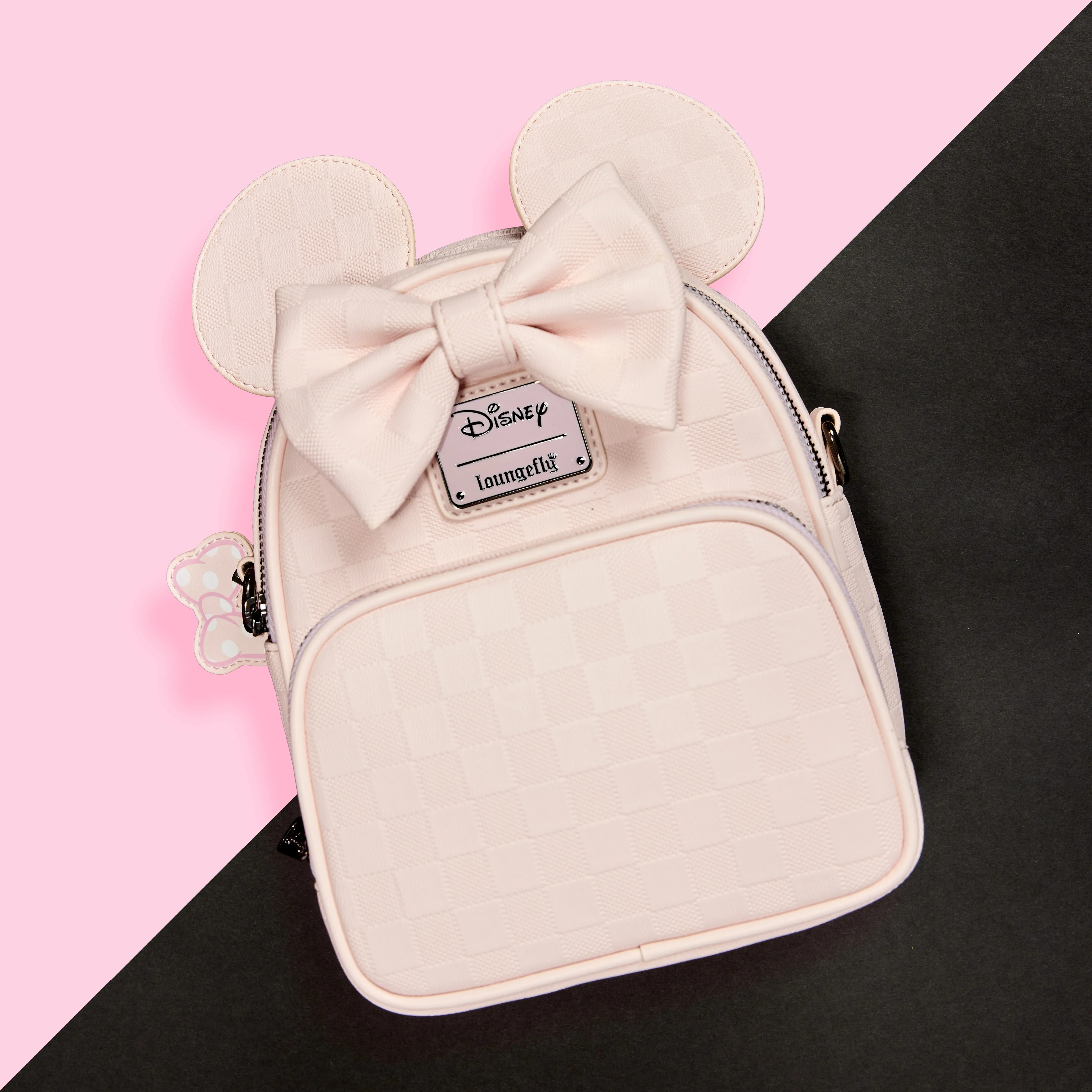 Minnie Mouse Checkered Texture Convertible Mini Backpack & Crossbody Bag - Image 2