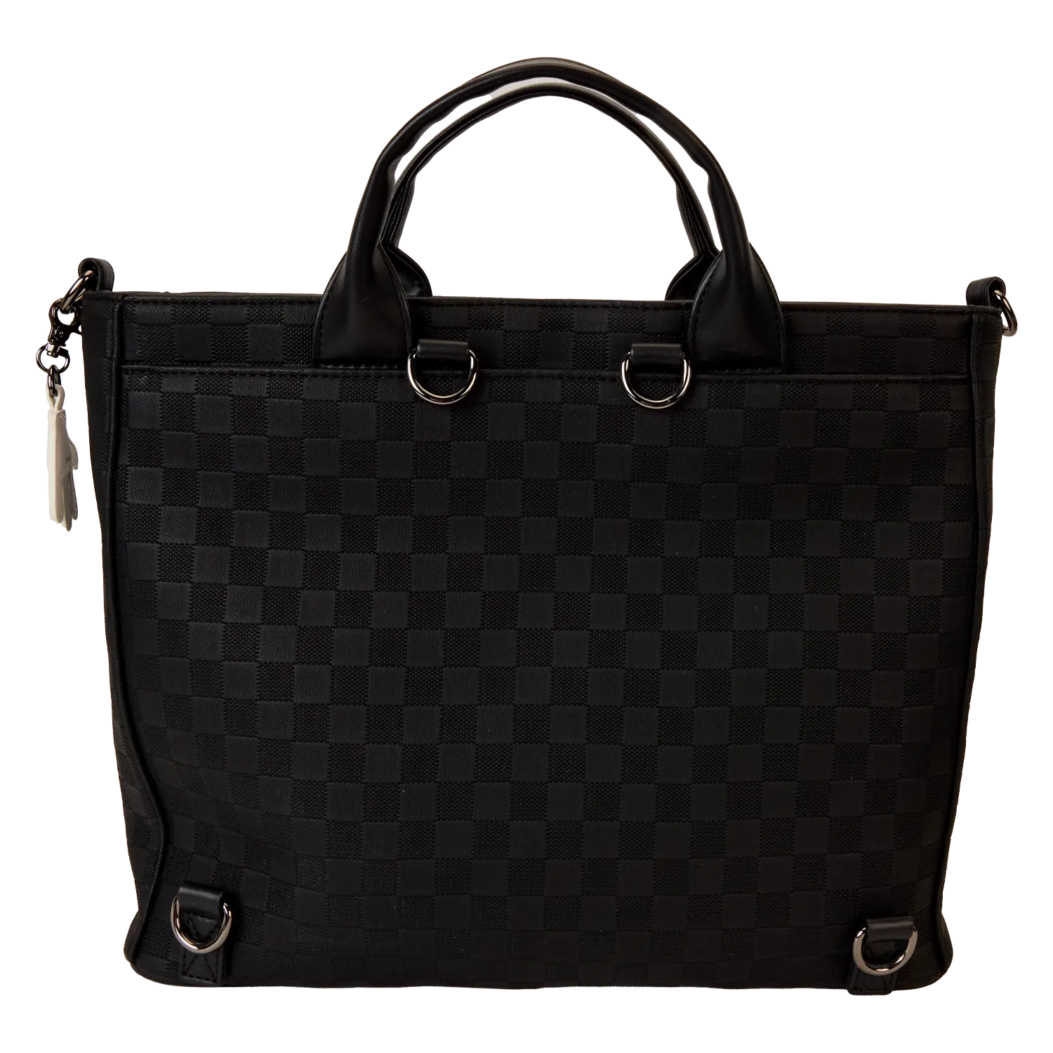Mickey Mouse Checkered Texture Convertible Backpack & Tote Crossbody Bag - Image 6