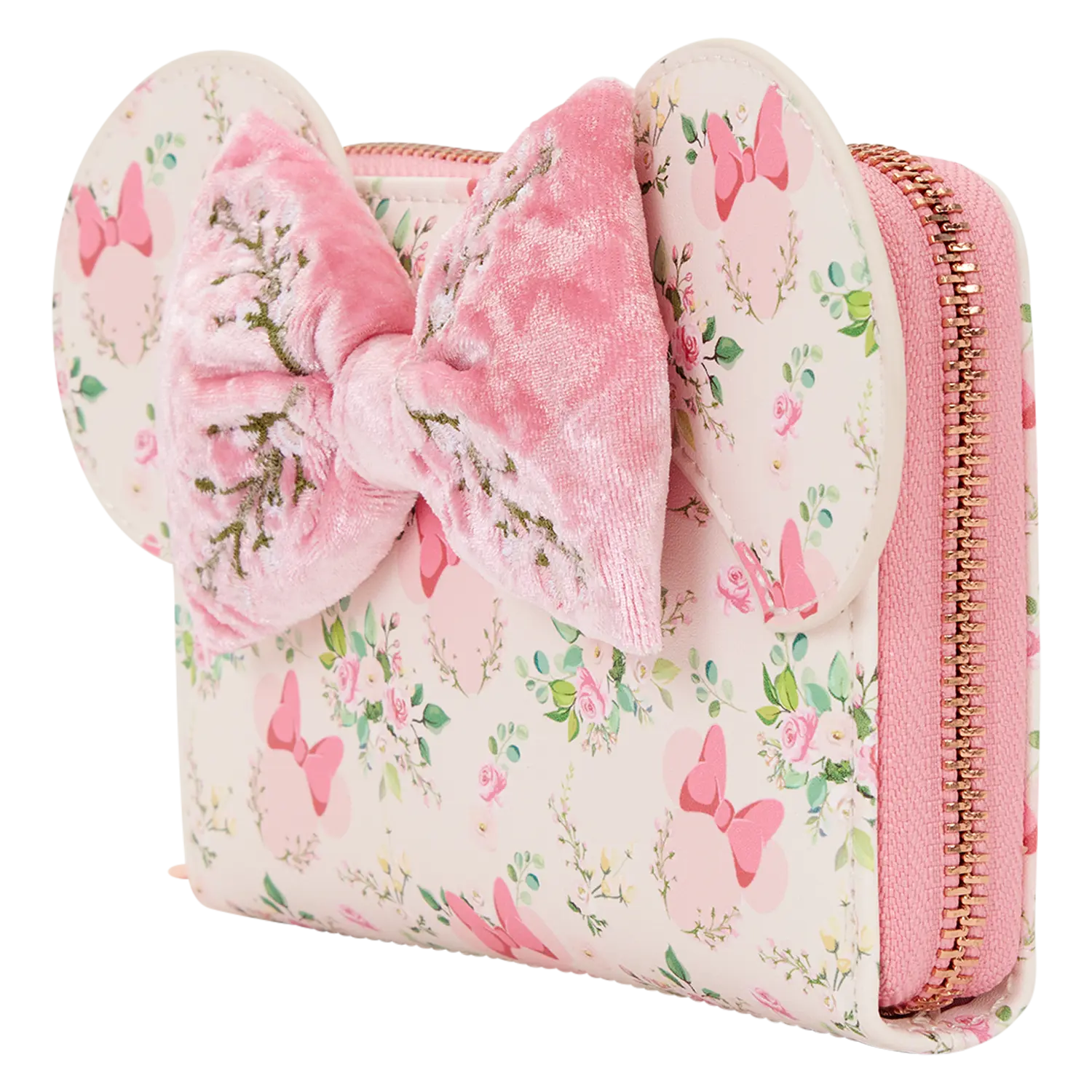 Minnie Mouse Floral All-Over Print Zip Around Wallet - Image 4