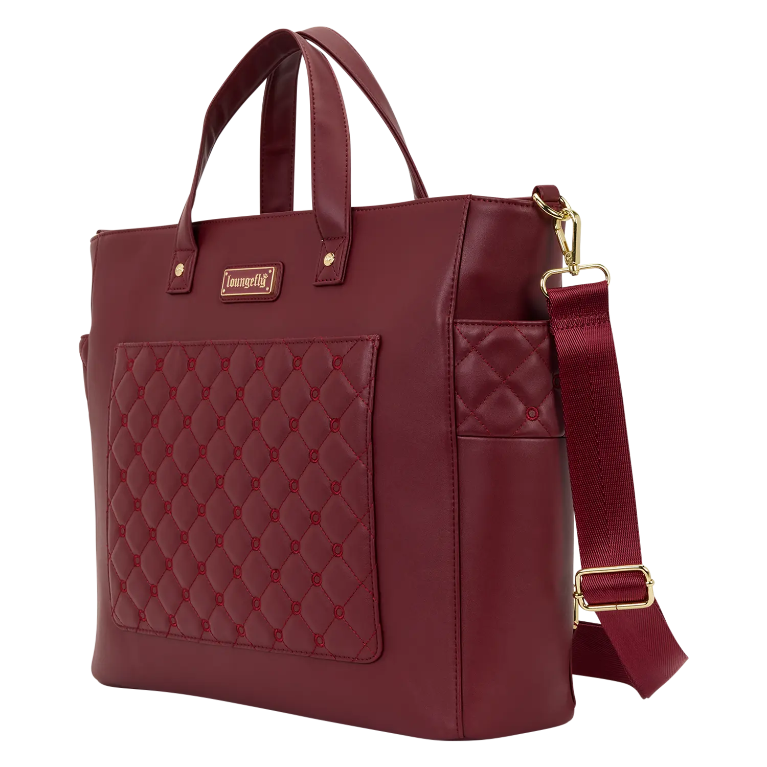 Loungefly The Mo Red Convertible Backpack & Tote Crossbody Pin Trader Bag - Image 5