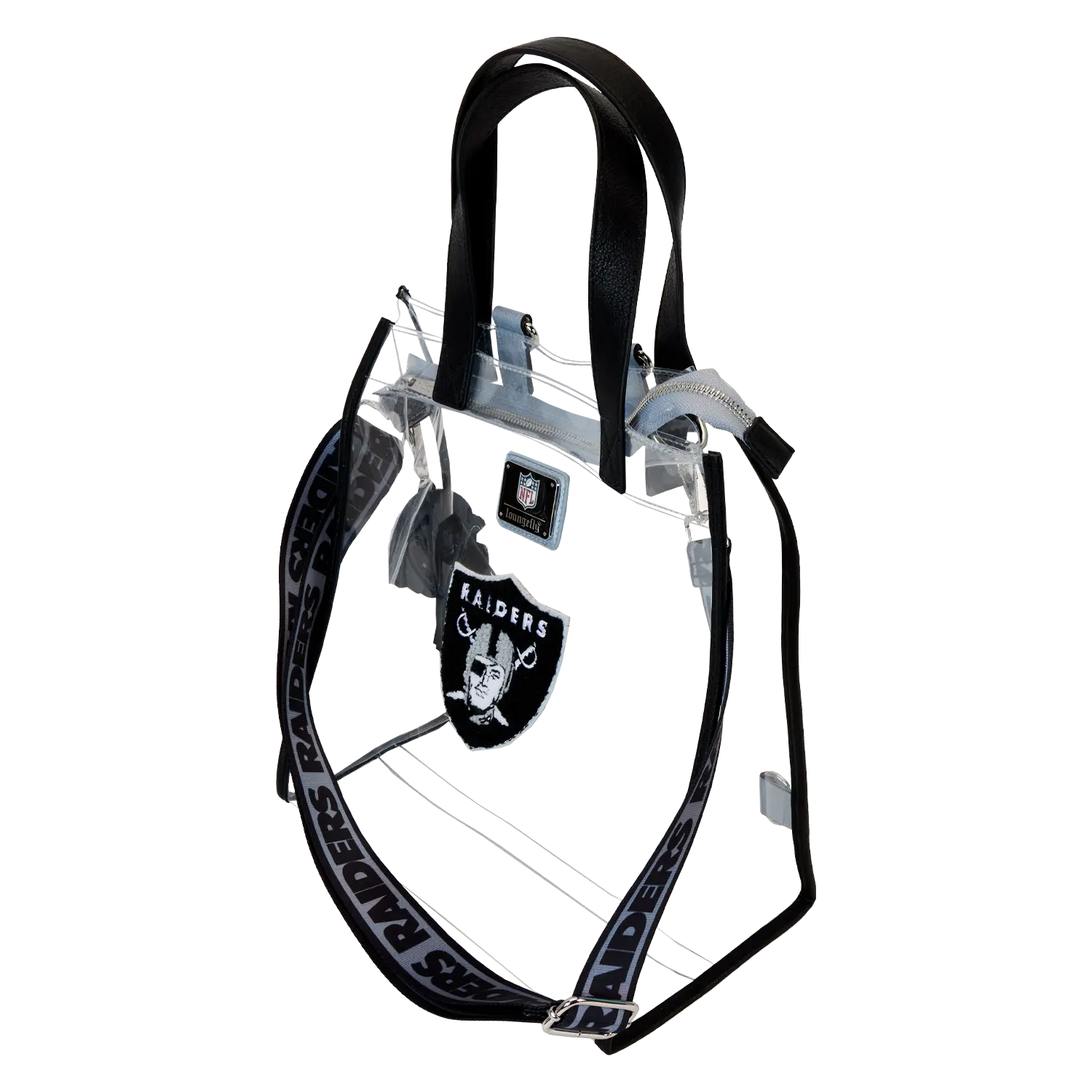 NFL Las Vegas Raiders Clear Convertible Backpack & Tote Crossbody Stadium Bag - Image 5