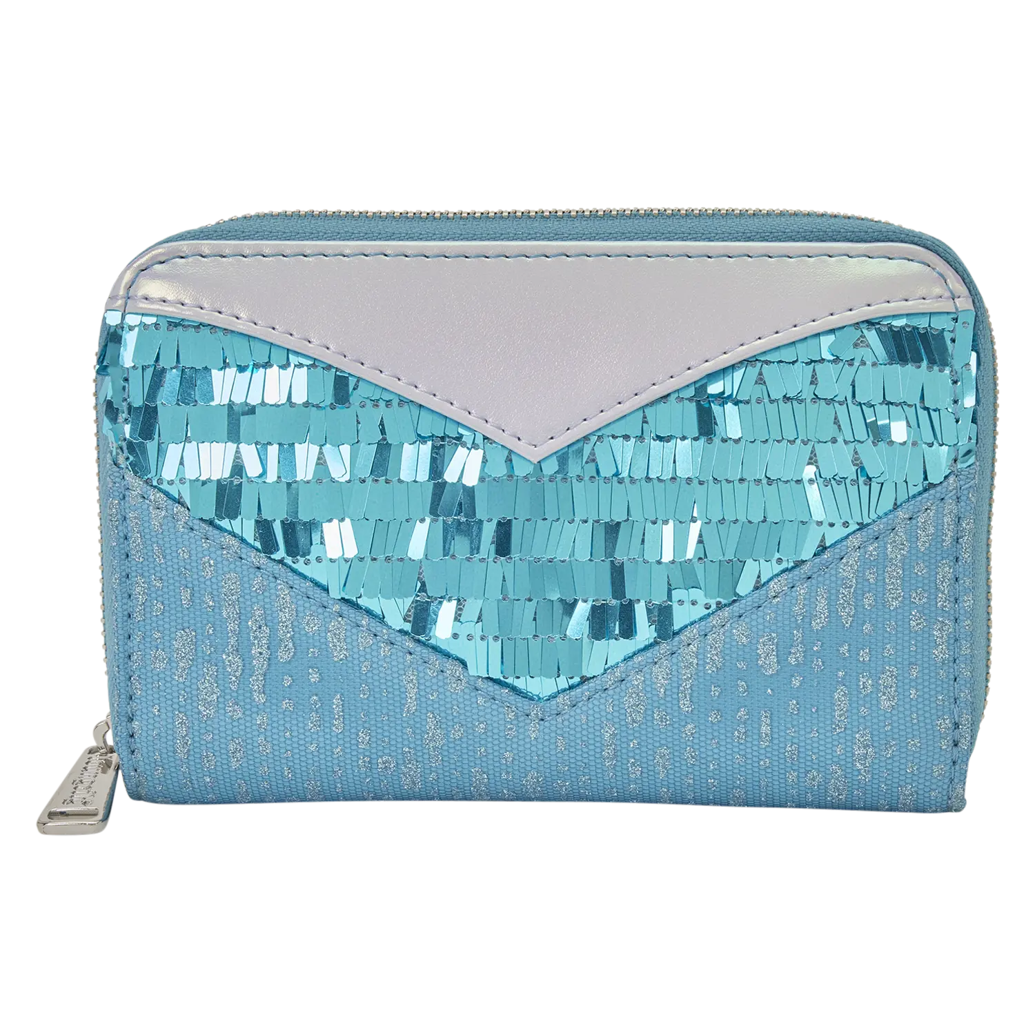Frozen Elsa Glitter Sequin Cosplay Zip Around Wallet