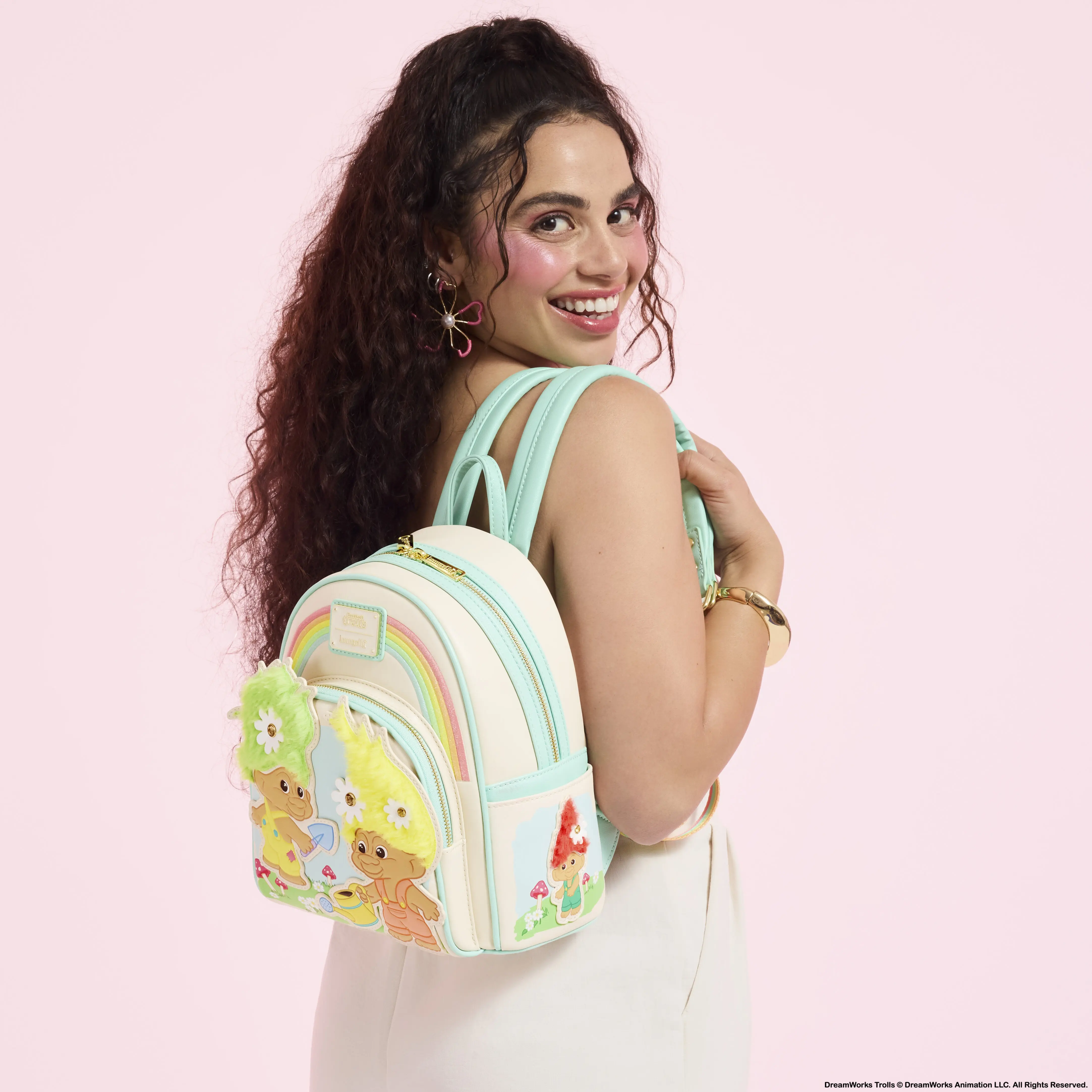 Classic Good Luck Trolls Plush Glitter Mini Backpack - Image 3