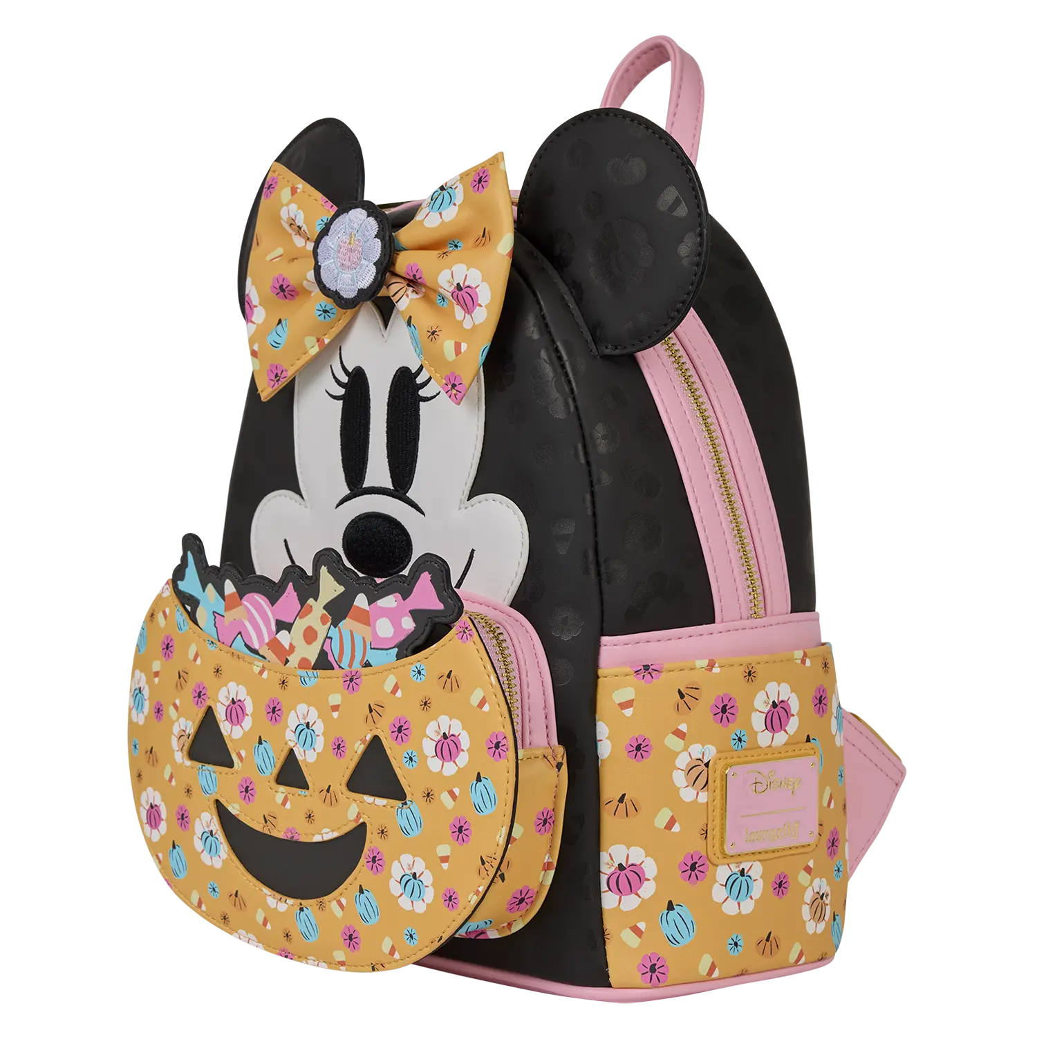 Minnie Mouse Cosplay Floral Pumpkin Glow Mini Backpack - Image 5