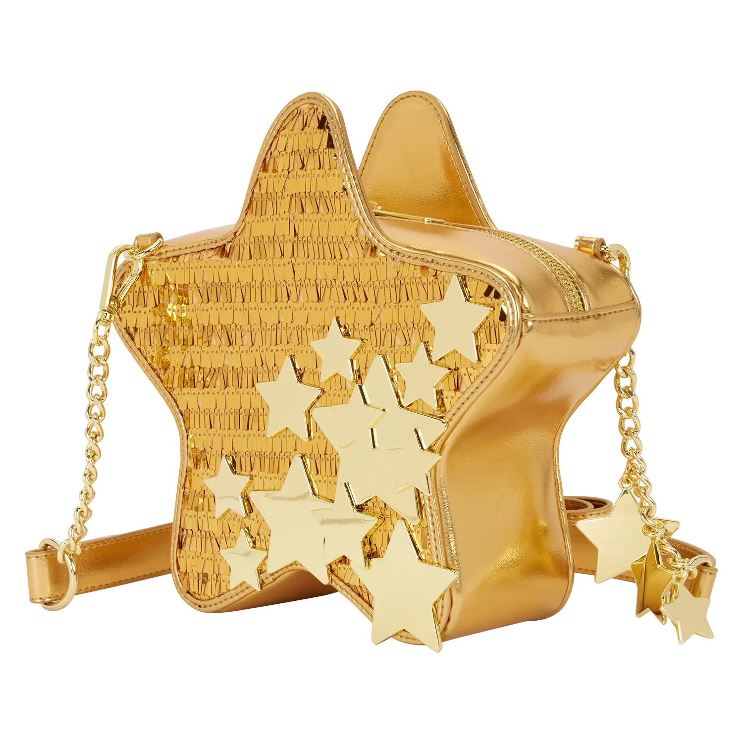 Loungefly Gold Star Sequin Figural Crossbody Bag - Image 3
