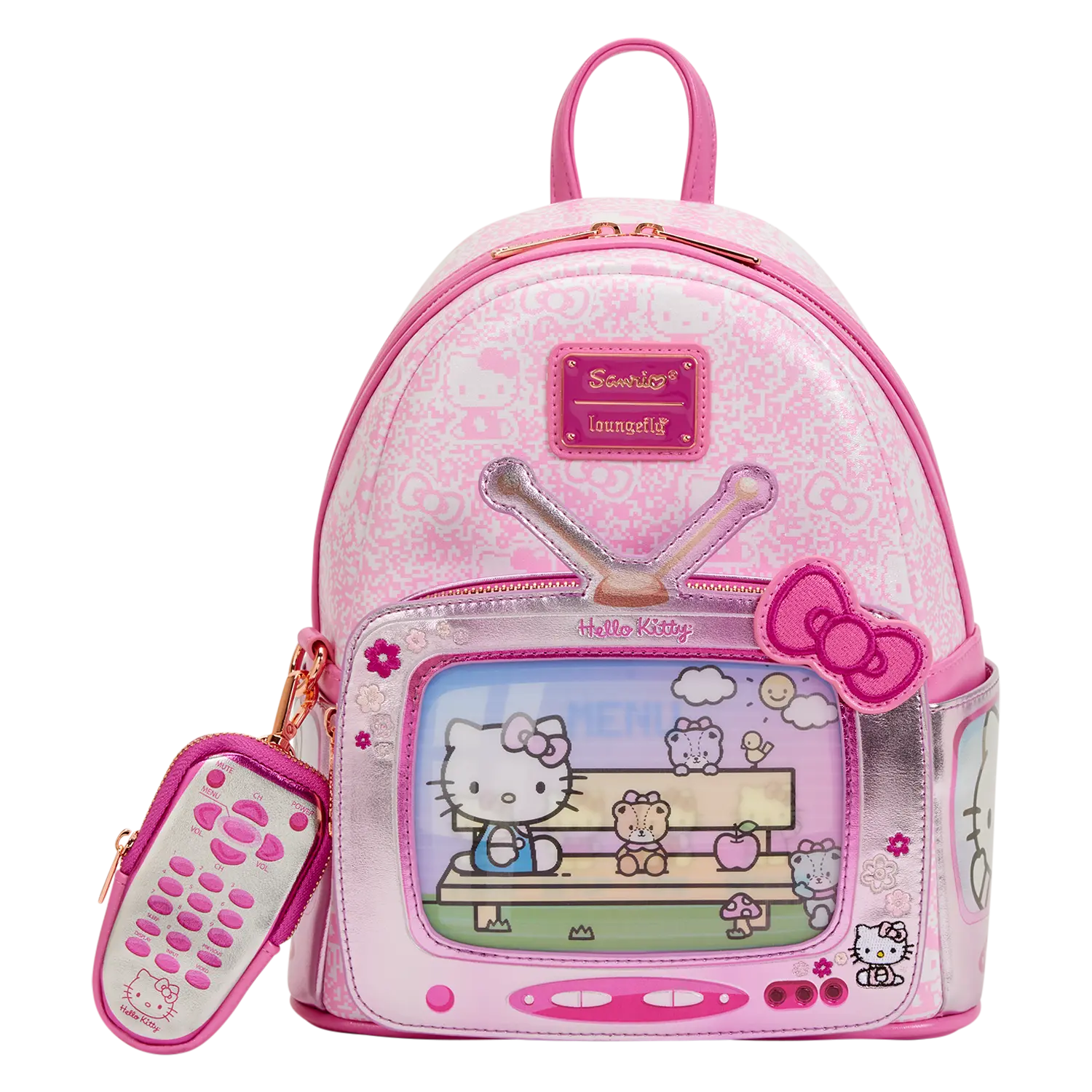 Sanrio Exclusive Hello Kitty Vintage TV Lenticular Mini Backpack with Coin Bag